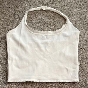 White Fox White Halter Neck Top